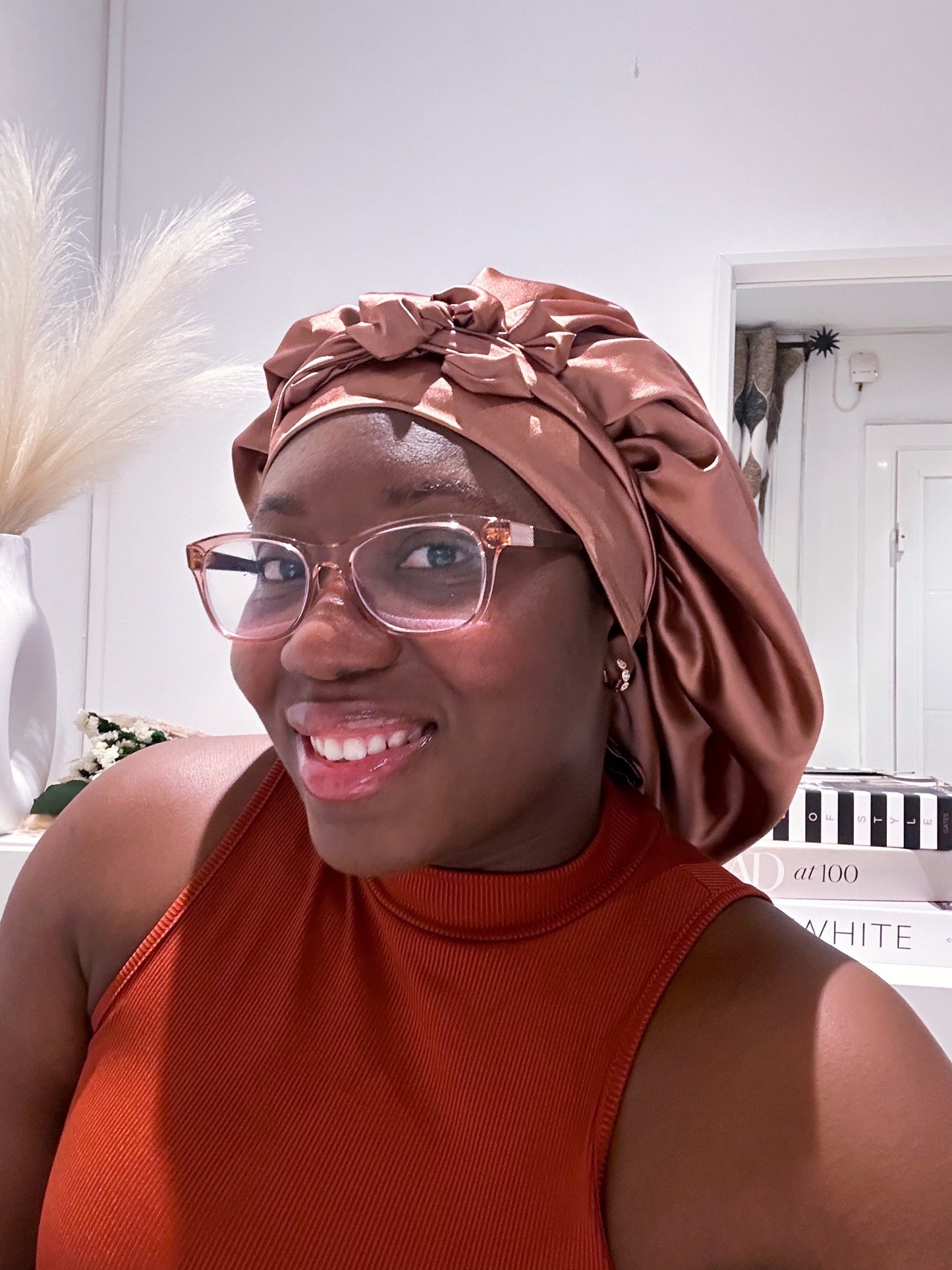 Pearl Reversible Satin Bonnet