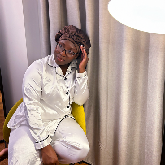 Cocoa Reversible Satin Bonnet